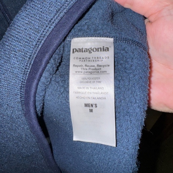 Patagonia Men’s Lightweight Better Sweater Jacket Slim Fit Navy Size Medium - Picture 3 of 7